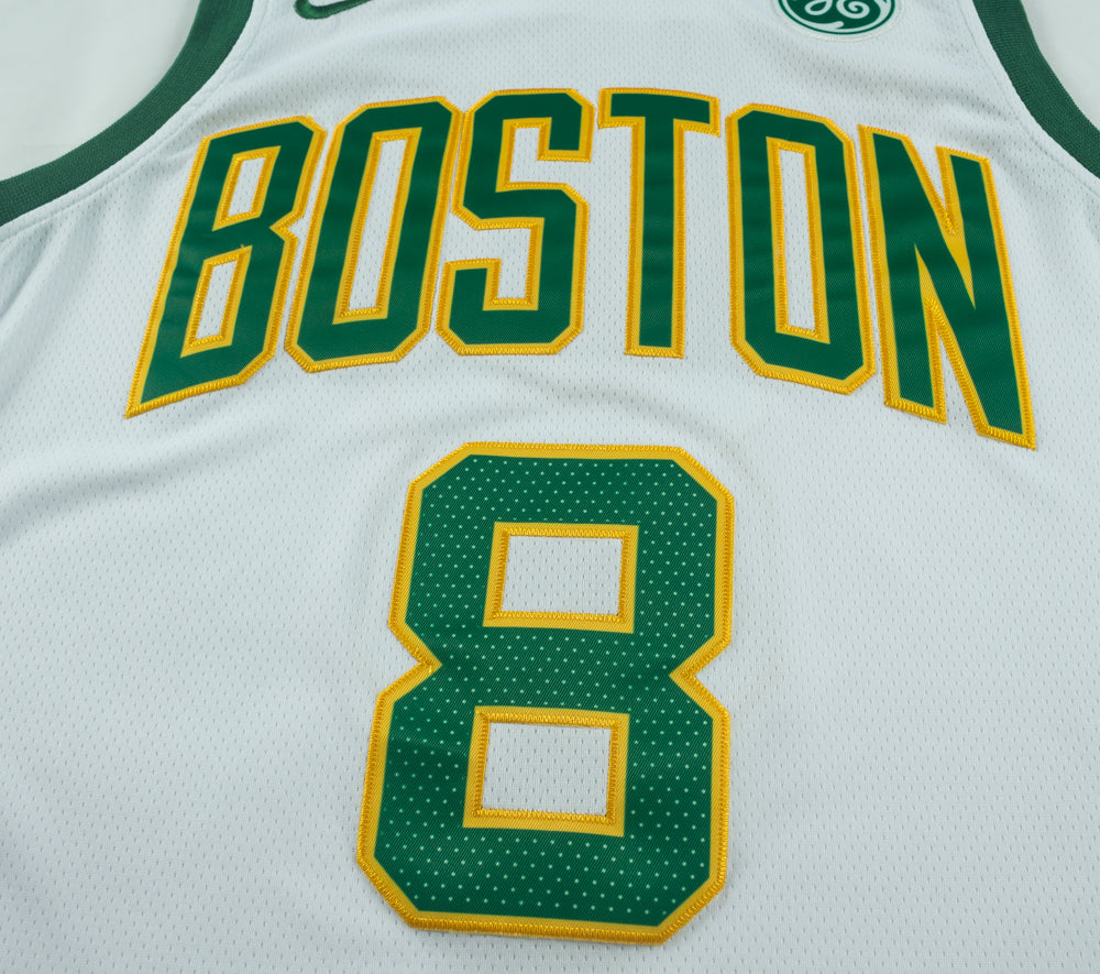 Men's Boston Celtics Kemba Walker #8 White Game Jerseys