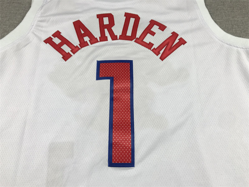 Men's Philadelphia 76ers James Harden #1 White 2022/23 Swingman Jerseys - City Edition