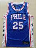 Men's Philadelphia 76ers Ben Simmons #25 Blue Fast Break Replica Jerseys