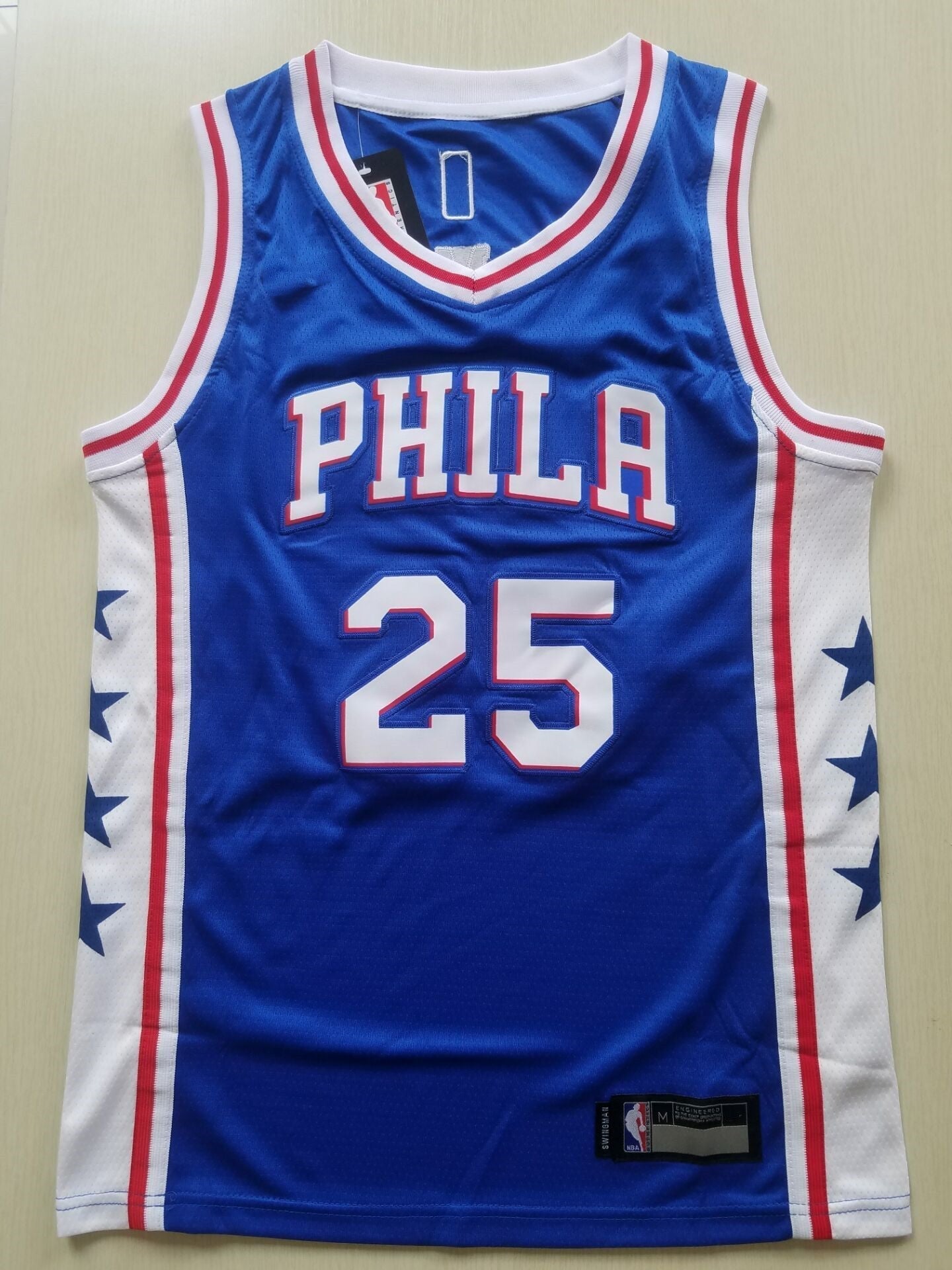 Men's Philadelphia 76ers Ben Simmons #25 Blue Fast Break Replica Jerseys