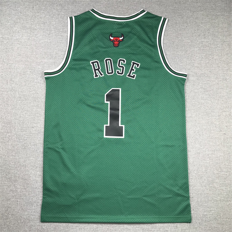 Men's Chicago Bulls Derrick Rose #1 Green Swingman Jerseys