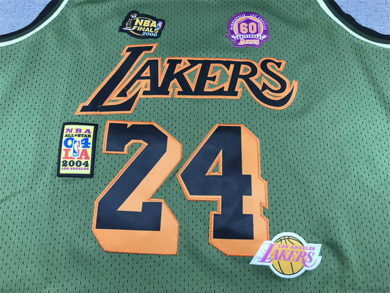 Men's Los Angeles Lakers Kobe Bryant #24 Army Green 1996-97 Hardwood Classics Swingman Jerseys