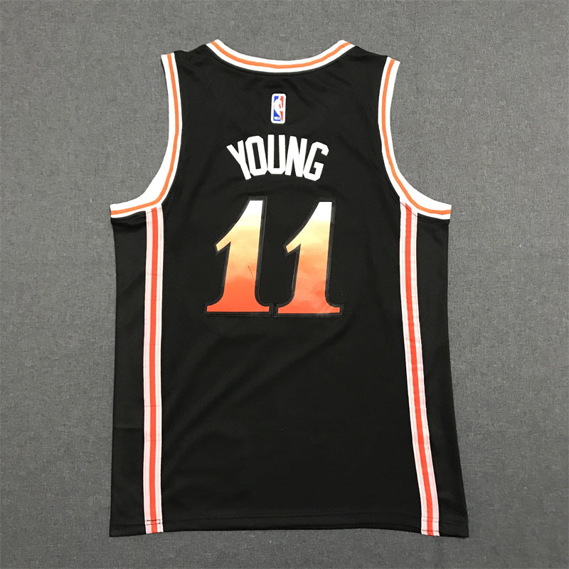 Men's Atlanta Hawks Trae Young #11 Black 2022/23 Swingman Jerseys - City Edition