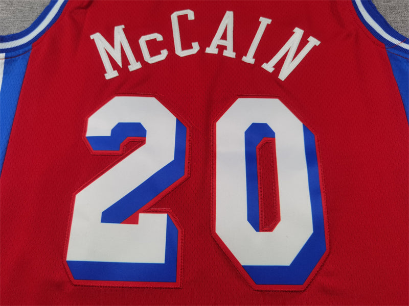 Men's Philadelphia 76ers Jared McCain #20 Red Swingman Jerseys - Statement Edition