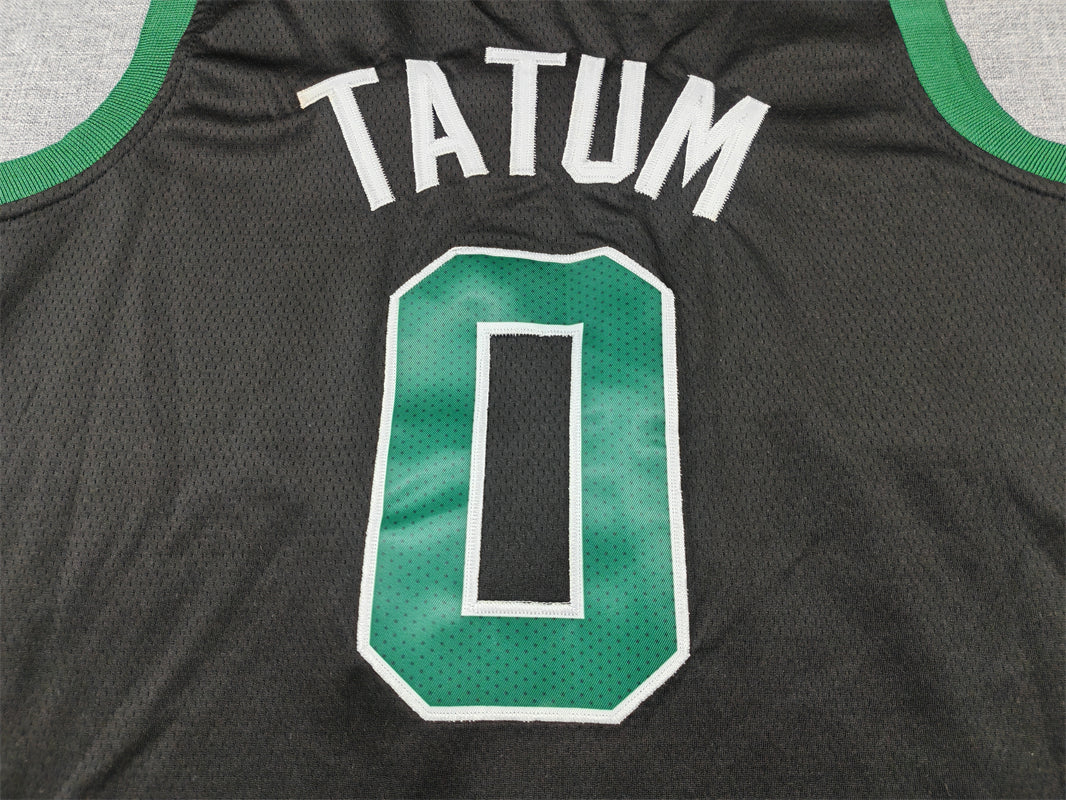 Men's Boston Celtics Jayson Tatum #0 Black Swingman Jerseys - Statement Edition