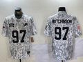 Men's Detroit Lions Aidan Hutchinson #97 Arctic Camo 2024 Salute to Service Limited Jerseys