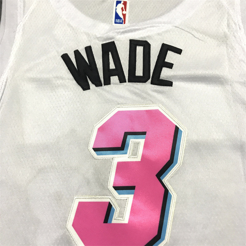 Men's Miami Heat Dwyane Wade #3 White Swingman Jerseys - City Edition