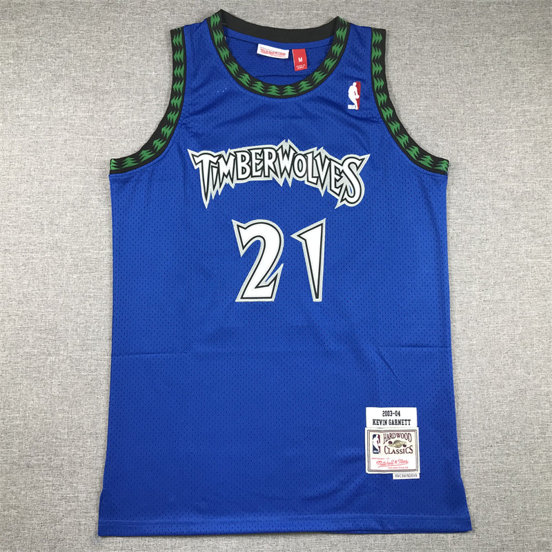 Men's Minnesota Timberwolves #21 Kevin Garnett Hardwood Classics Swingman Jerseys