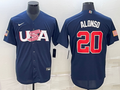 Men's 2023 World Baseball Classic #20 Pete Alonso USA Navy Jerseys