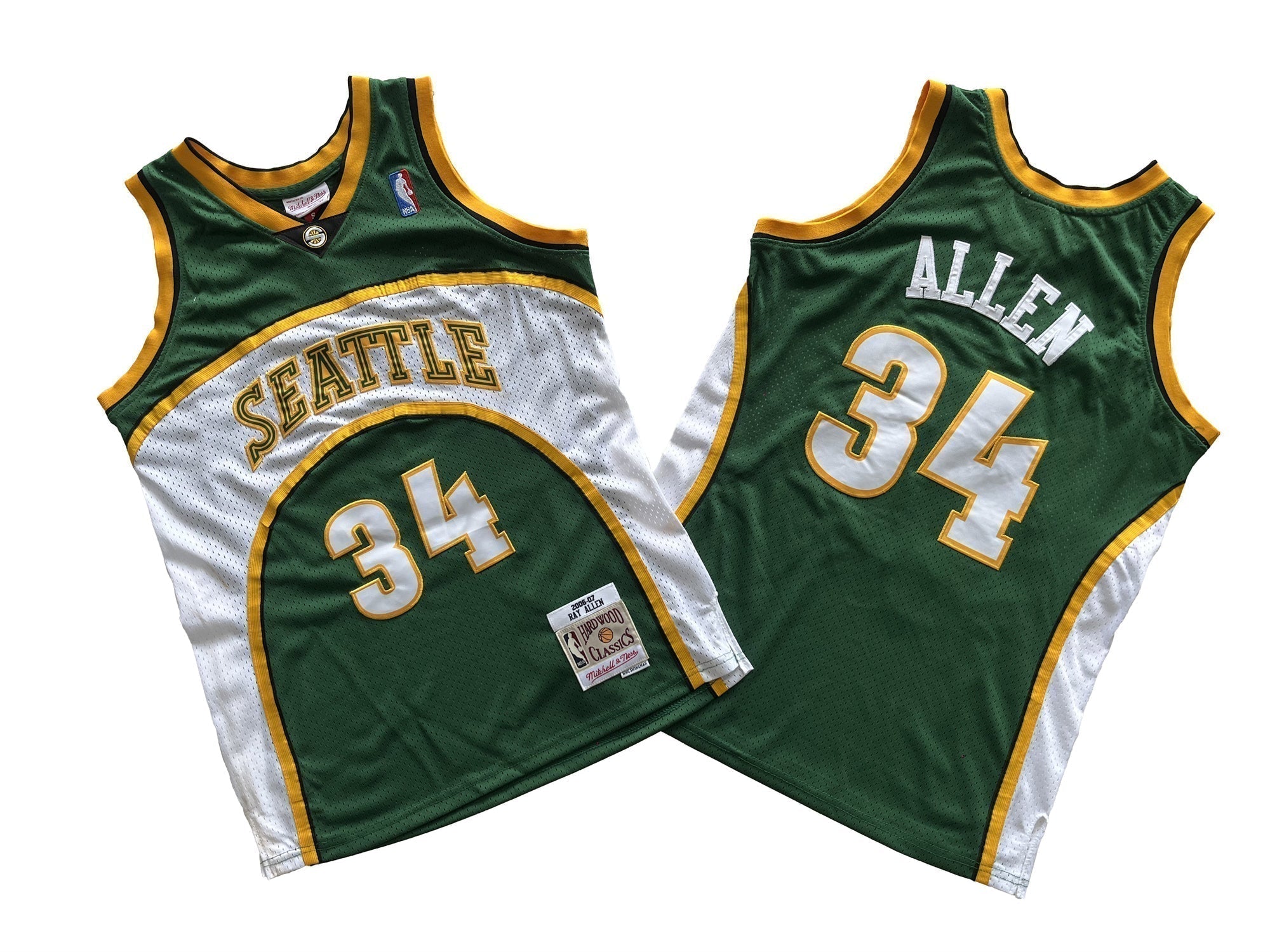 SuperSonics No. 34 dark green 06-07 season Mitchell retro jersey - Ray Allen