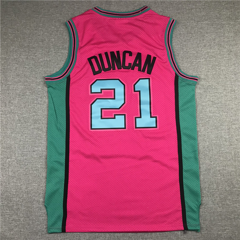 Men's San Antonio Spurs Tim Duncan Pink 1998/99 Classics Swingman Player Jerseys