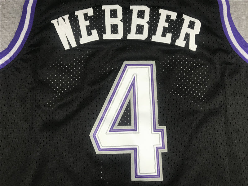 Men's Sacramento Kings Chris Webber Black Hardwood Classics Swingman Jerseys