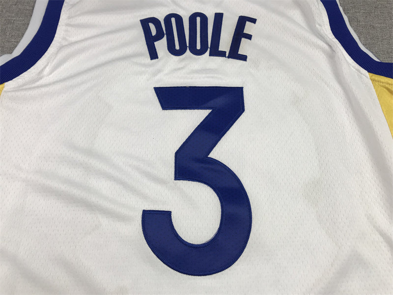 Men's Golden State Warriors Jordan Poole #3 White 2022/23 Swingman Jerseys - Association Edition