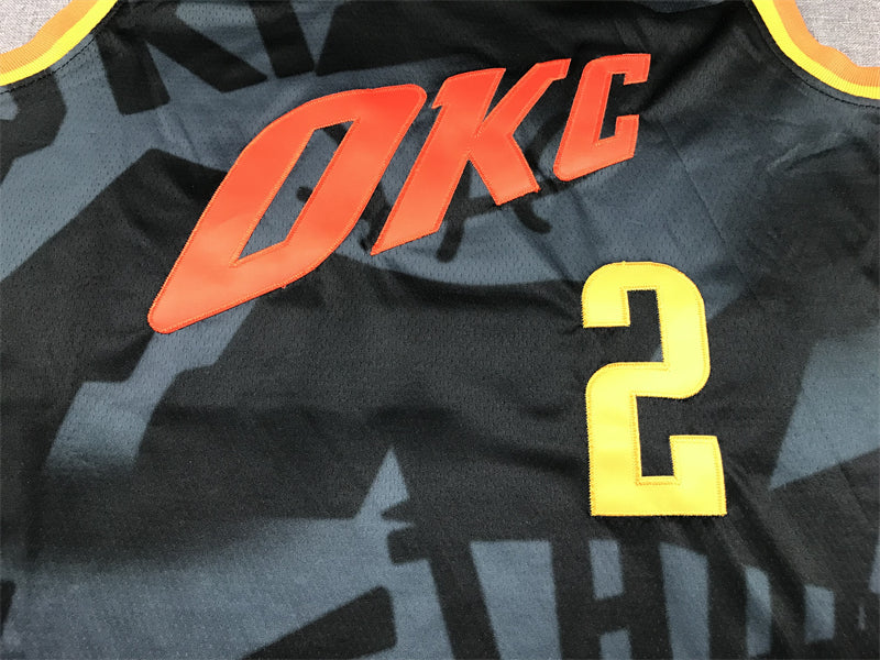 Men's Oklahoma City Thunder Shai Gilgeous-Alexander #2 Black 2023/24 Swingman Jerseys - City Edition