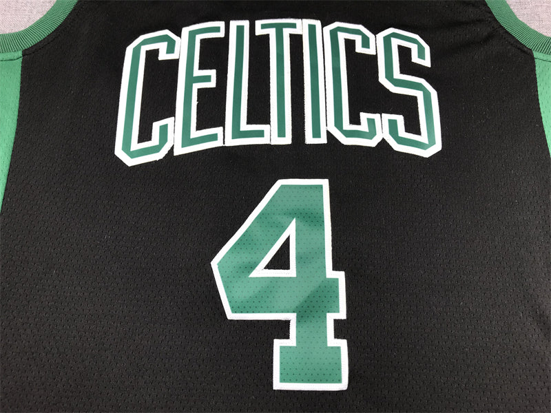Men's Boston Celtics Jrue Holiday #4 Black Swingman Jerseys - Statement Edition