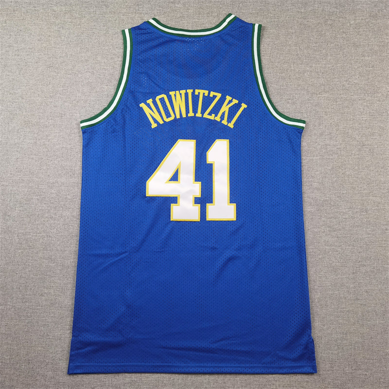 Men's Dallas Mavericks Dirk Nowitzki #41 Royal 1998-2019 Hardwood Classics Swingman Jerseys