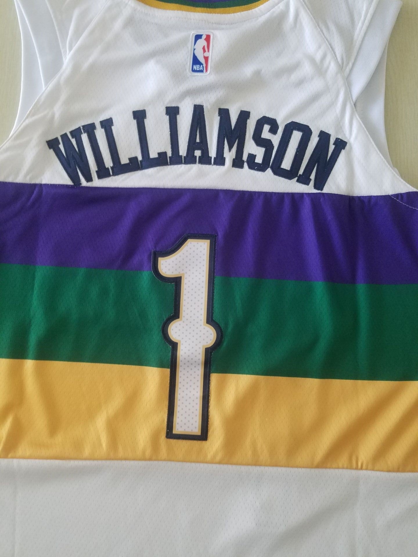 Men's New Orleans Pelicans Zion Williamson #1 NBA White Swingman Player Jerseys