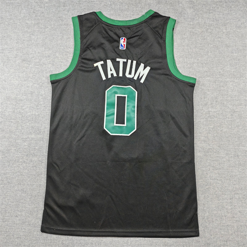 Men's Boston Celtics Jayson Tatum #0 Black Swingman Jerseys - Statement Edition