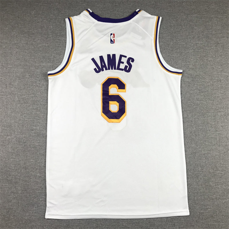 Men's Los Angeles Lakers LeBron James #6 White 2022/23 Swingman Jerseys - Association Edition