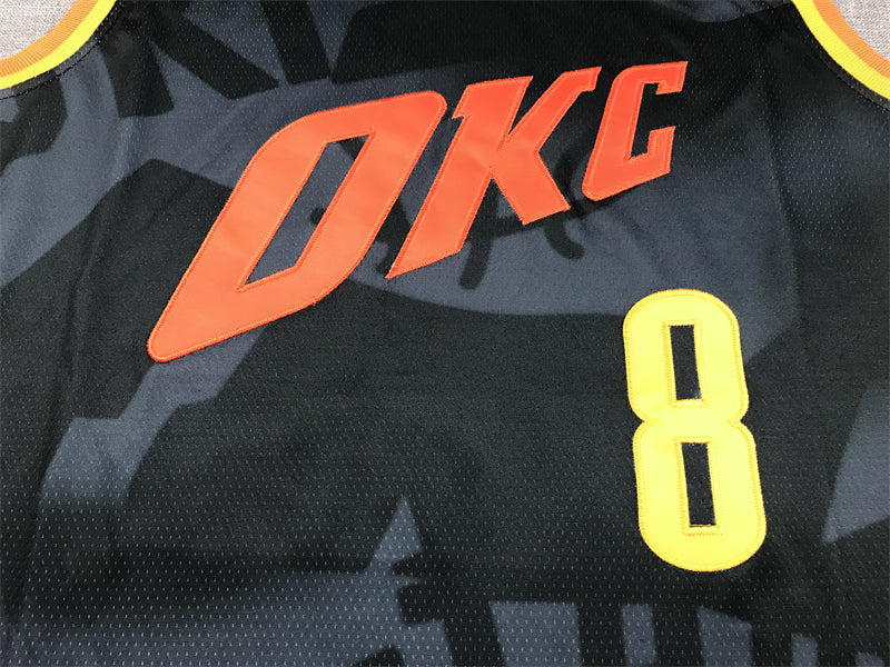 Men's Oklahoma City Thunder Jalen Williams #8 Black 2023/24 Swingman Jerseys - City Edition