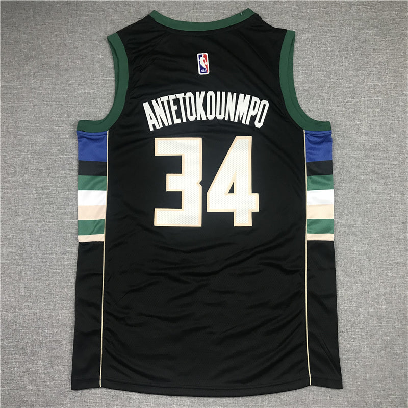 Men's Milwaukee Bucks Giannis Antetokounmpo #34 Black Player Jerseys