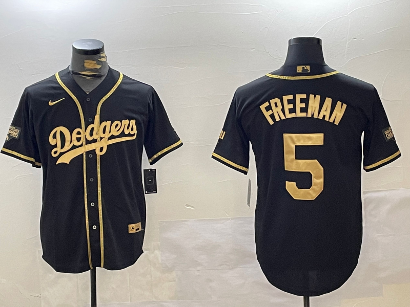Men's Los Angeles Dodgers Freddie Freeman #5 Black Player Game Jerseys