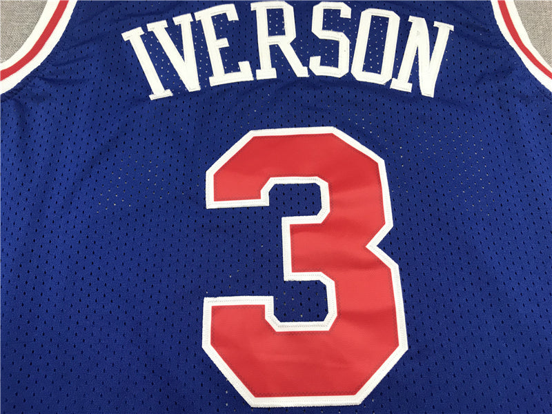 Men's Philadelphia 76ers Allen Iverson #3 Royal Swingman Jerseys