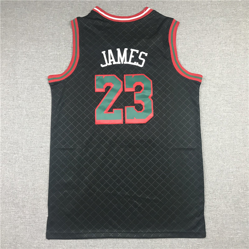Men's Los Angeles Lakers LeBron James #23 Black Hardwood Classics Player Jerseys