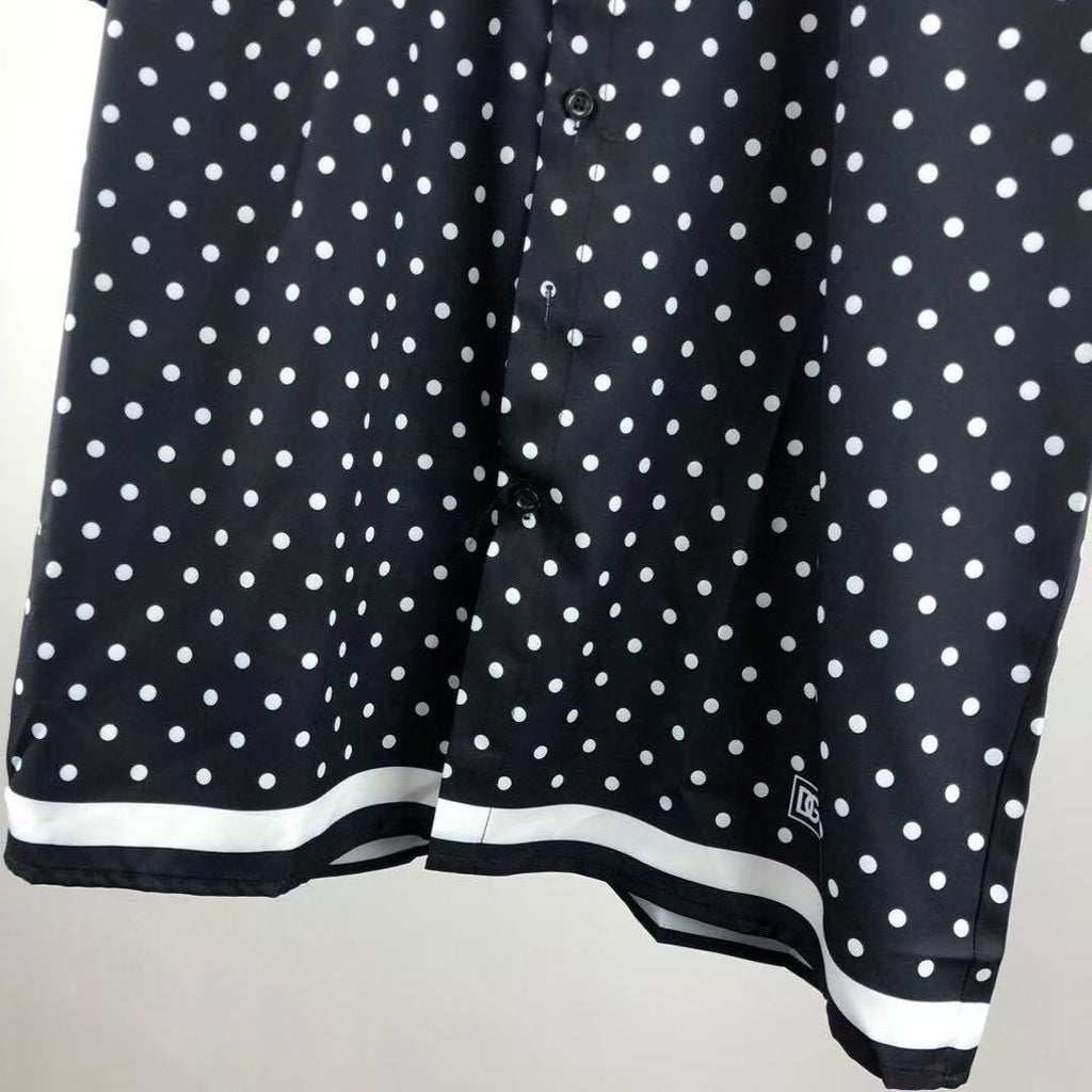 Dolce & Gabbana DG Black & White Bandana Print Short-Sleeve Shirt