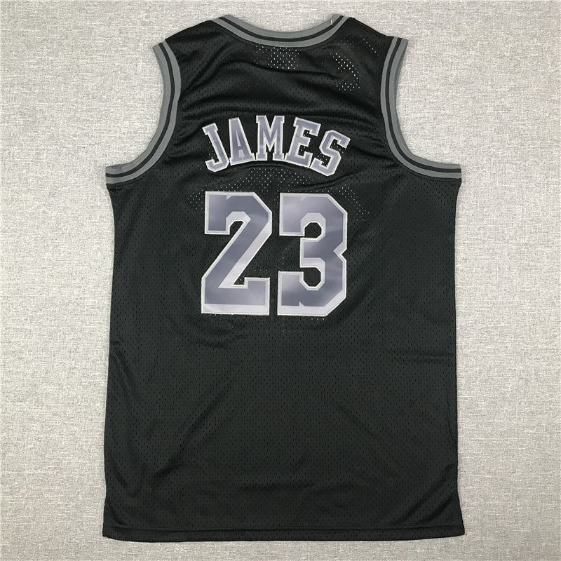 Men's Los Angeles Lakers LeBron James Black Hardwood Classics Swingman Jerseys
