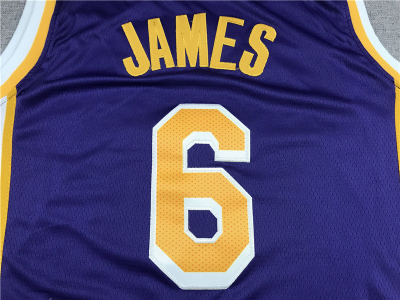 Men's Los Angeles Lakers LeBron James #6 Purple 2022/23 Swingman Player Jerseys
