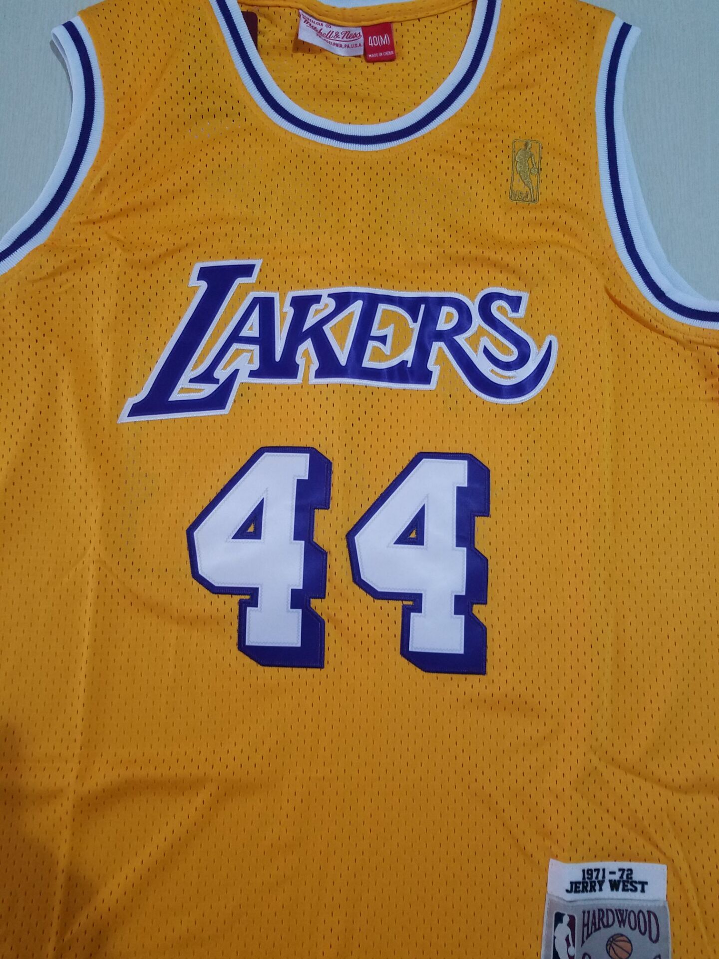 Men's Los Angeles Lakers Jerry West Gold Big & Tall Hardwood Classics Jerseys