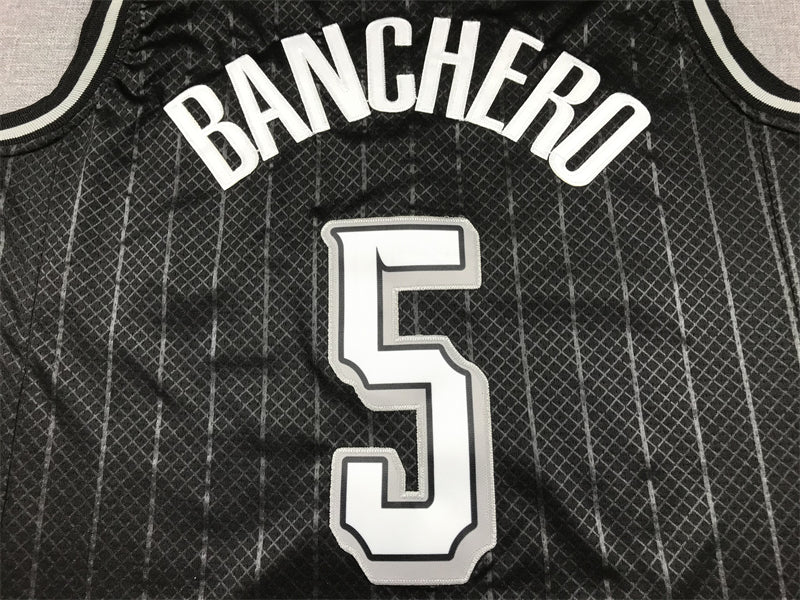Men's Orlando Magic Paolo Banchero #5 Black 2023/24 Swingman Jerseys - City Edition