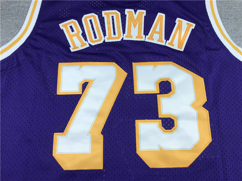 Men's Los Angeles Lakers Dennis Rodman Classics Swingman Jerseys - Retro Purple