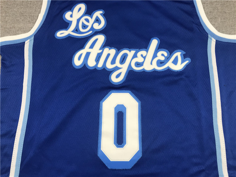 Men's Los Angeles Lakers Russell Westbrook Blue Hardwood Classic Swingman Jerseys