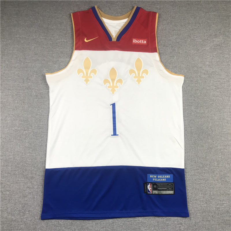 Men's New Orleans Pelicans Zion Williamson #1 White 2020/21 Swingman Jerseys