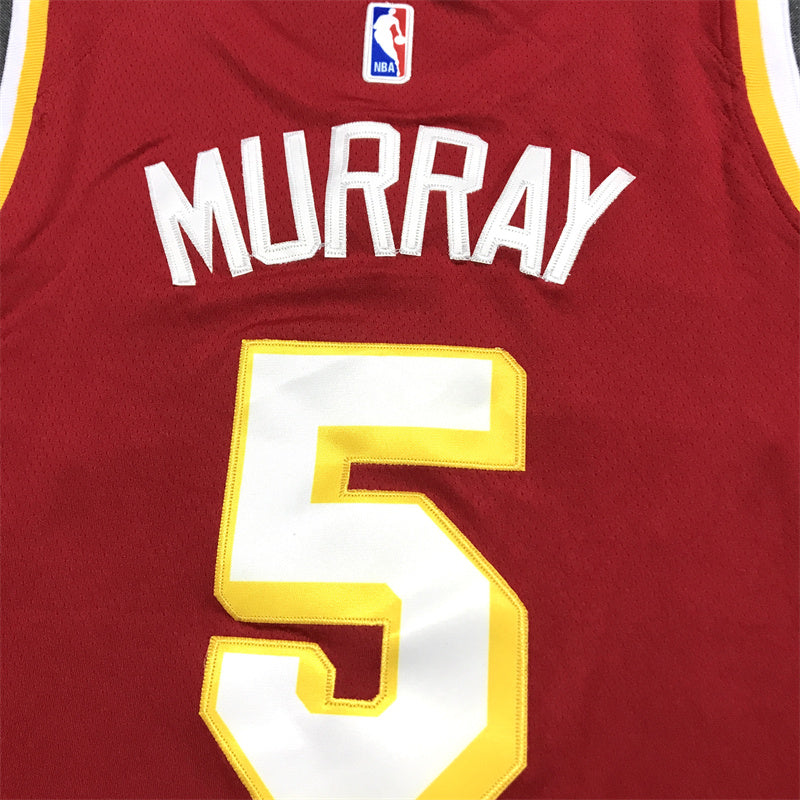 Men's Atlanta Hawks Dejounte Murray #5 Red Swingman Jerseys - Icon Edition