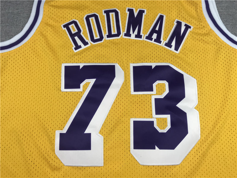 Men's Los Angeles Lakers Dennis Rodman Classics Swingman Jerseys - Retro Yellow