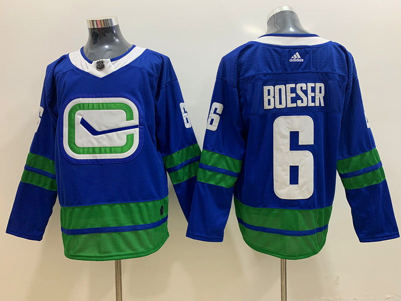 Men's Vancouver Canucks Brock Boeser #6 Blue Breakaway Jerseys