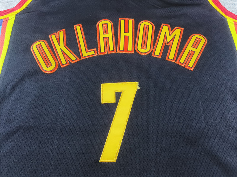 Men's Oklahoma City Thunder Chet Holmgren #7 Black 2024/25 Swingman Player Jerseys - City Edition
