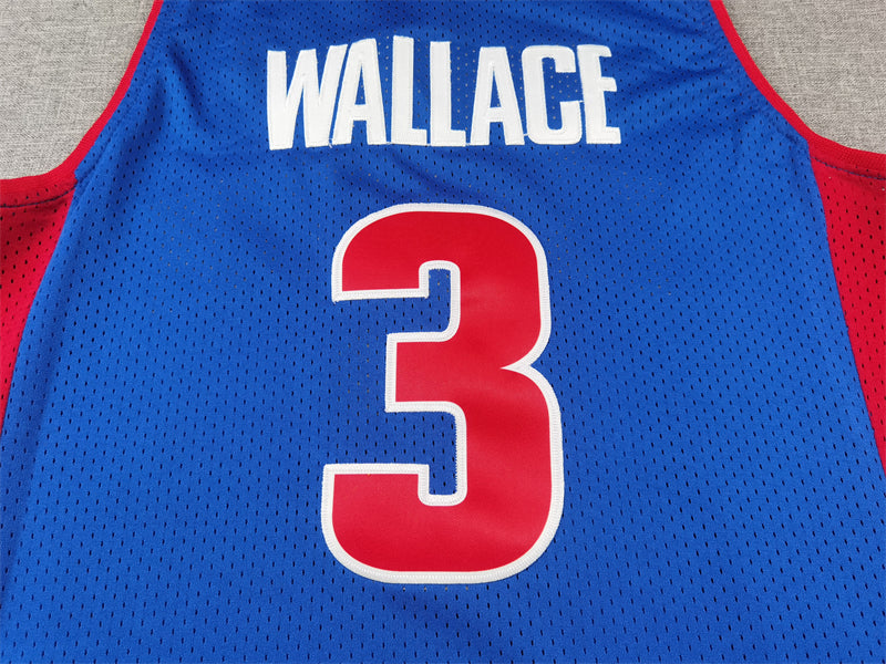Men's Detroit Pistons Ben Wallace #3 Blue 2003/04 Hardwood Classics Swingman Jerseys