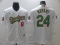 Men's Los Angeles Dodgers Kobe Bryant #8-24 White Authentic Game Jerseys