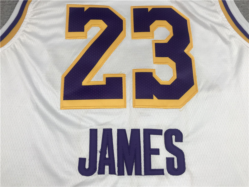 Men's Los Angeles Lakers LeBron James #23 NBA White Swingman Player Jerseys