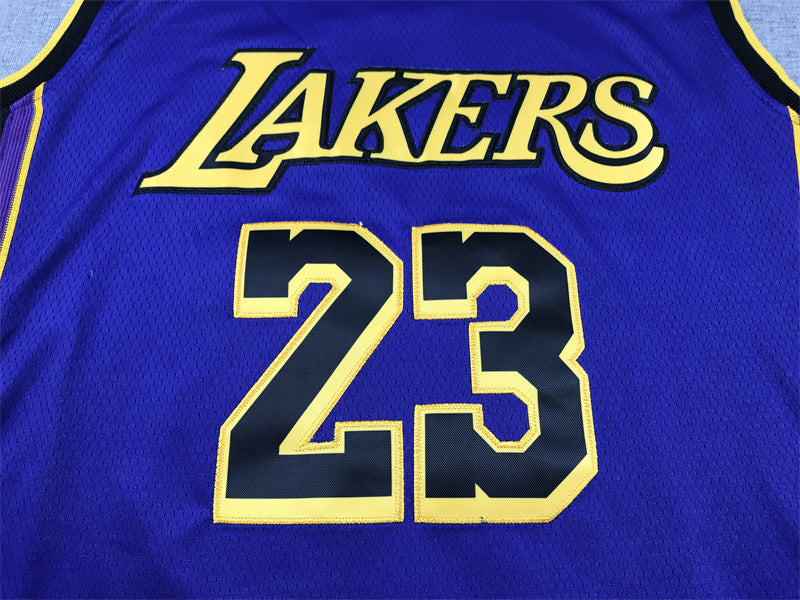 Men's Los Angeles Lakers LeBron James #23 Purple Swingman Jerseys - Statement Edition