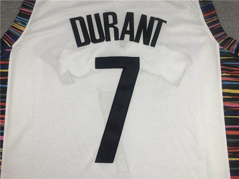 Men's Brooklyn Nets Kevin Durant #7 White Swingman Jerseys - City Edition