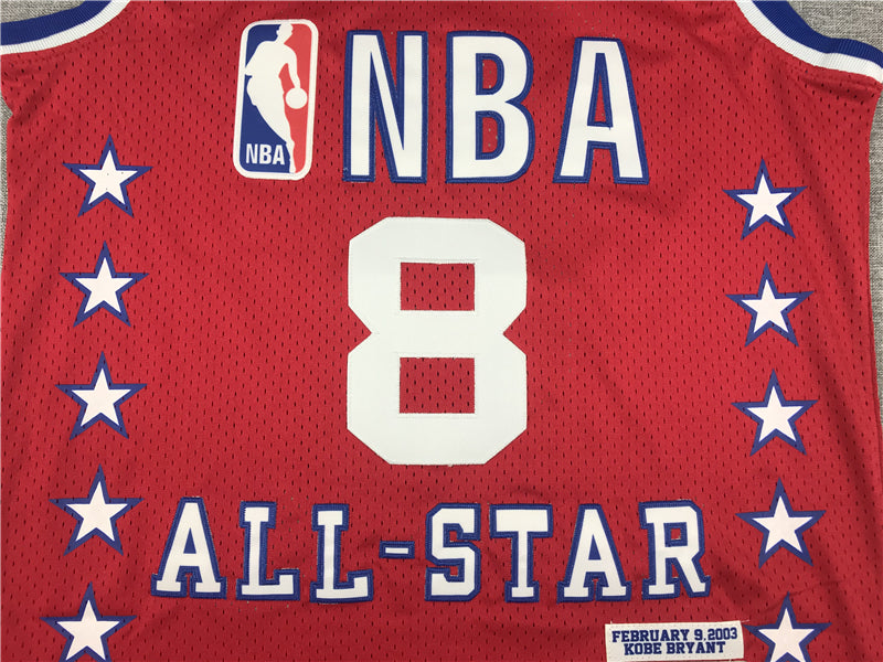 Men's 03 All Star Los Angeles Lakers Kobe Bryant Red Hardwood Classics Swingman Jerseys