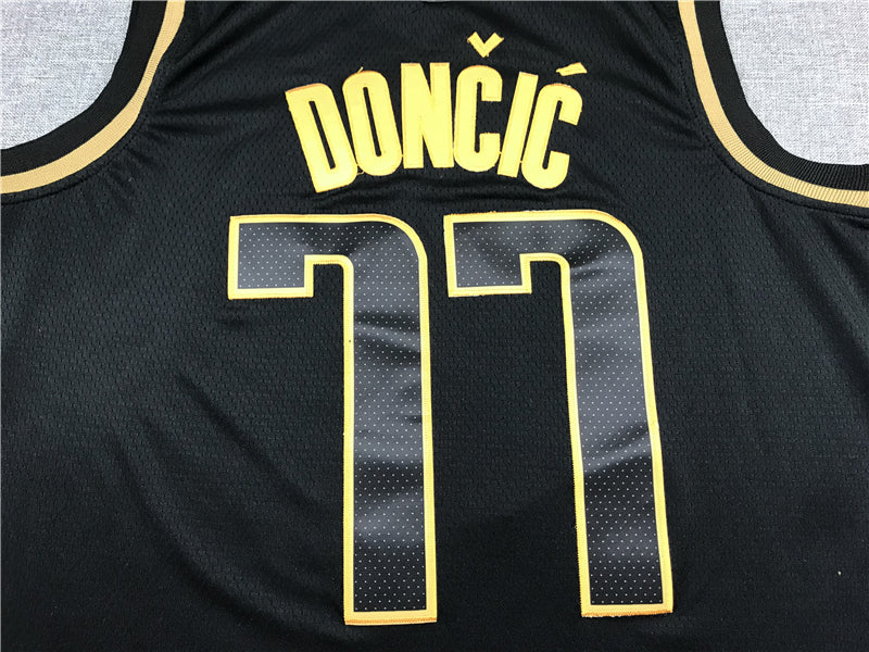 Men's Dallas Mavericks Luka Doncic #77 NBA Black Swingman Jerseys