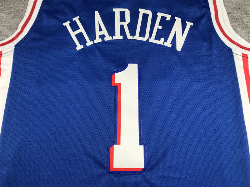 Men's Philadelphia 76ers James Harden Blue 2021/22 Fast Break Replica Jerseys