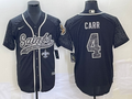 Men's New Orleans Saints Derek Carr #4 Black RFLCTV Limited Jerseys Joint Edition