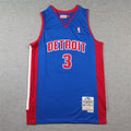 Men's Detroit Pistons Ben Wallace #3 Blue 2003/04 Hardwood Classics Swingman Jerseys